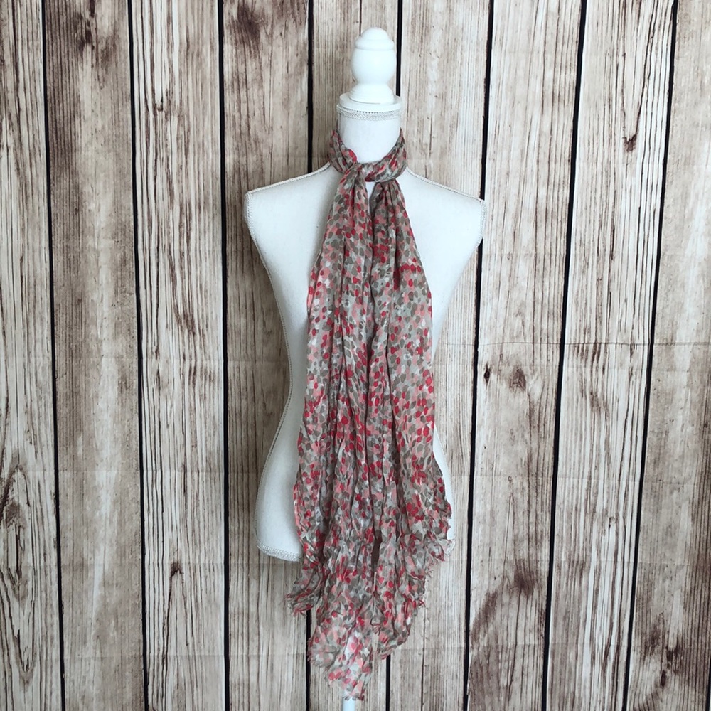 Pink and Gray Patterned Scarf - image 2